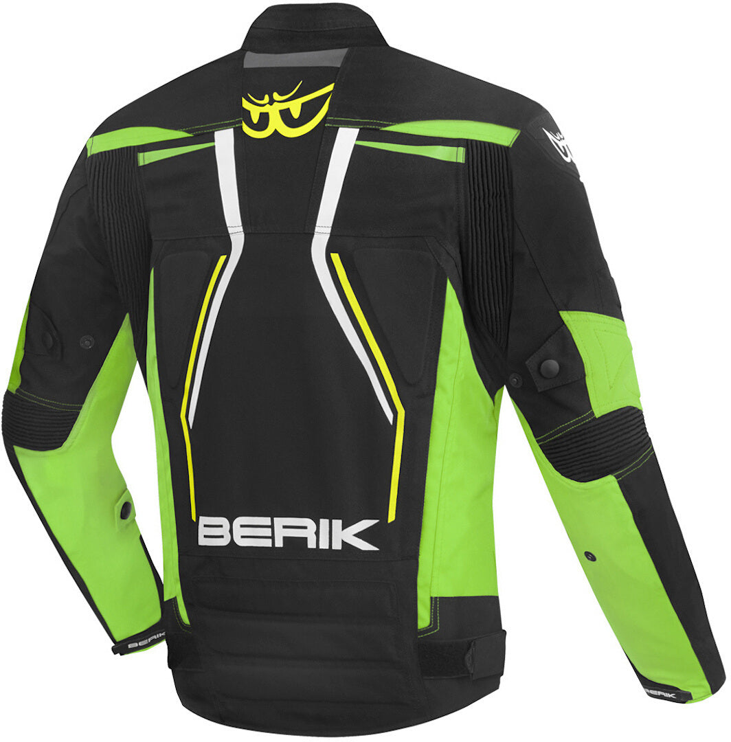 Berik Radic Evo Plus Waterproof Motorcycle Textile Jacket#color_black-yellow-green