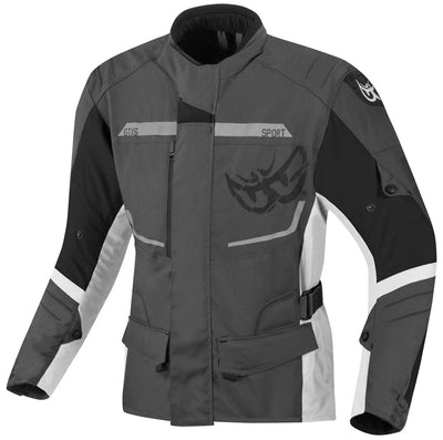 Berik Tourer Waterproof Motorcycle Textile Jacket#color_grey-black-white