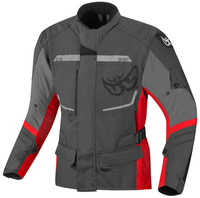 Berik Tourer Waterproof Motorcycle Textile Jacket#color_grey-red