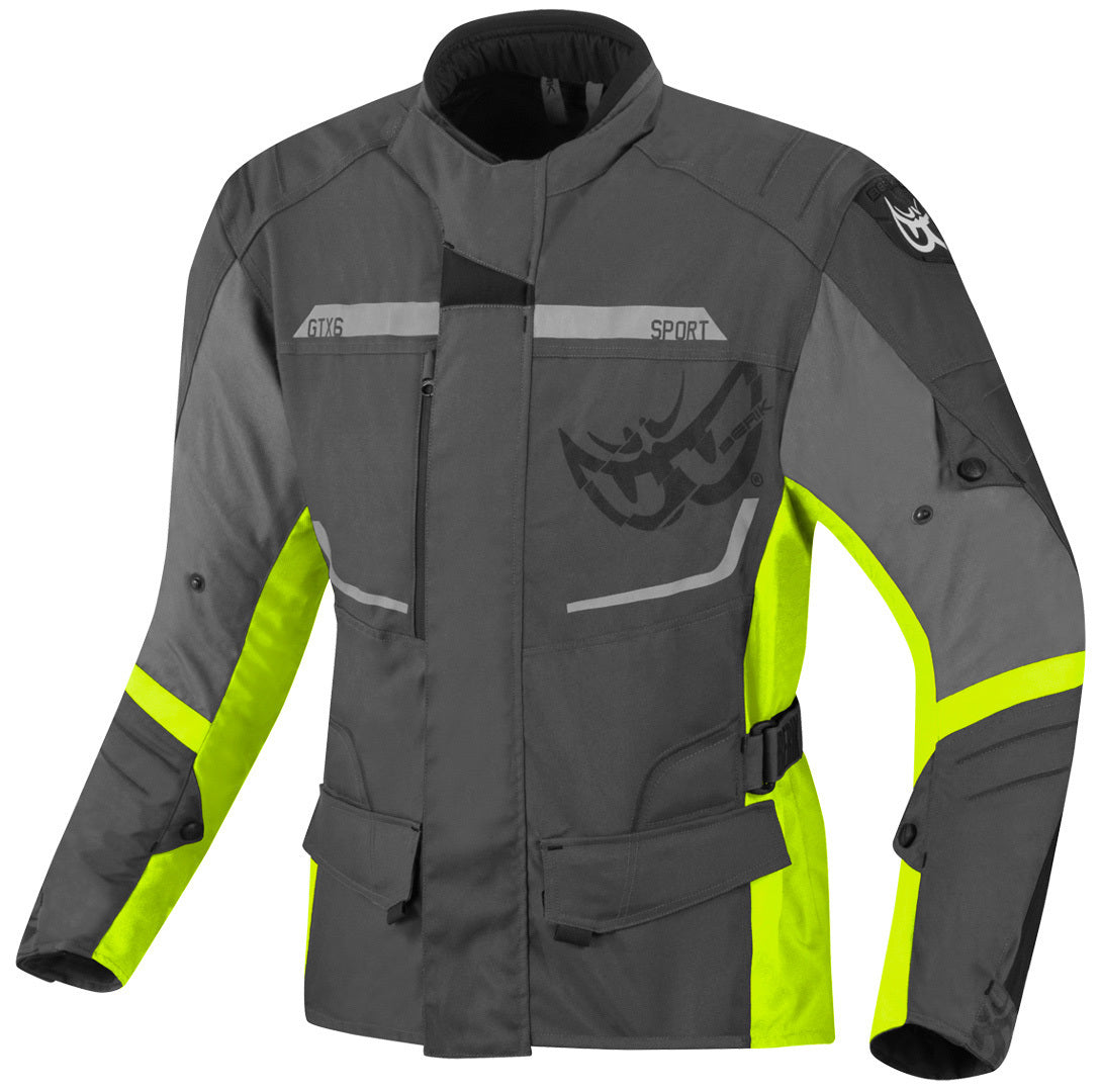 Berik Tourer Waterproof Motorcycle Textile Jacket#color_grey-yellow