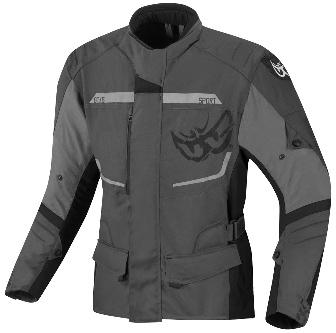 Berik Tourer Waterproof Motorcycle Textile Jacket#color_grey-black