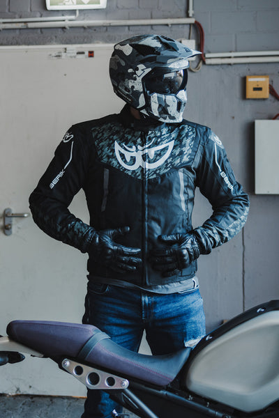 Berik Camo Street Waterproof Motorcycle Textile Jacket#color_black-white