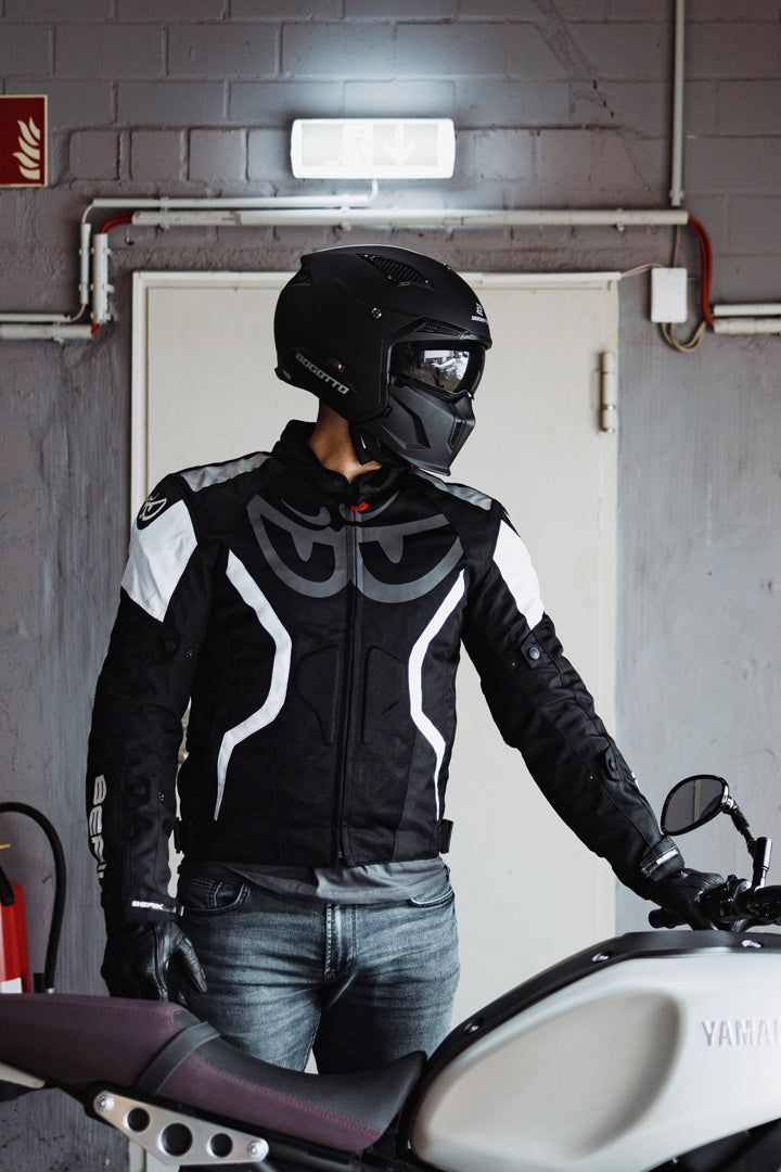 Berik Imola Air Motorcycle Textile Jacket#color_black-white