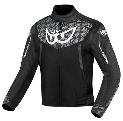 Berik Camo Street Waterproof Motorcycle Textile Jacket#color_black-white
