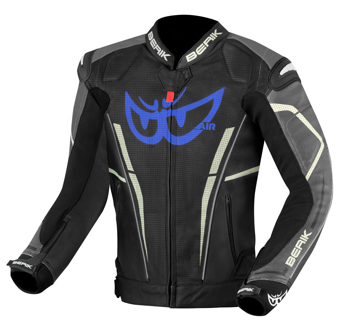 Berik Street Pro Evo Motorcycle Leather Jacket#color_black-grey