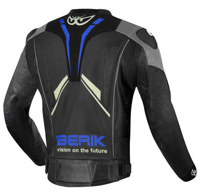 Berik Street Pro Evo Motorcycle Leather Jacket#color_black-grey