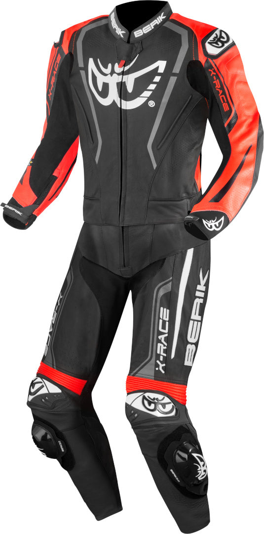 Berik Zakura Evo perforated 2-Piece Motorcycle Leather Suit#color_black-red