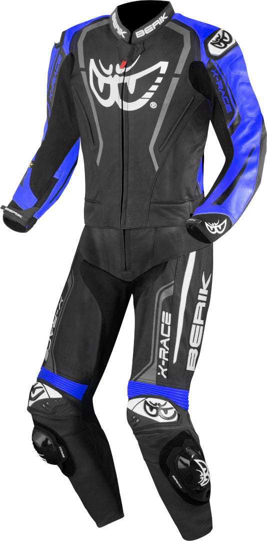 Berik Zakura Evo perforated 2-Piece Motorcycle Leather Suit#color_black-blue