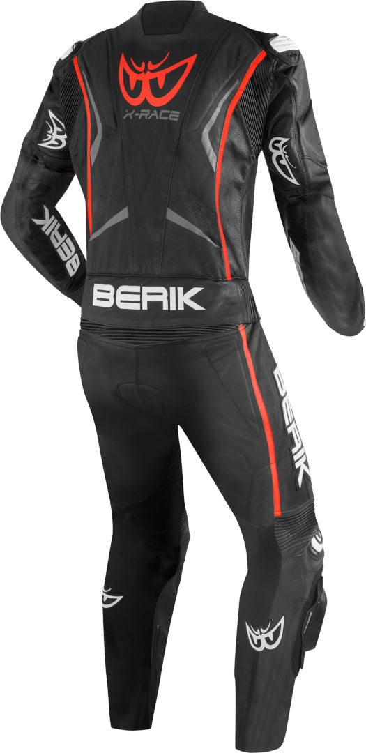 Berik Zakura Evo perforated 2-Piece Motorcycle Leather Suit#color_black-grey-red