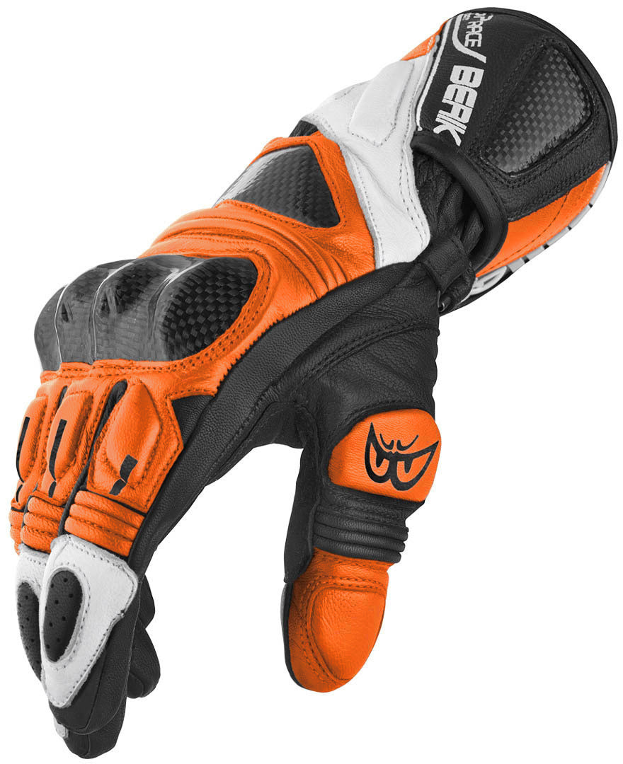Berik Namib Pro Motorcycle Gloves#color_black-white-orange