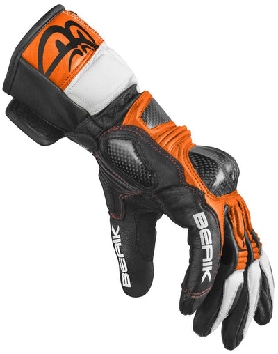 Berik Namib Pro Motorcycle Gloves#color_black-white-orange